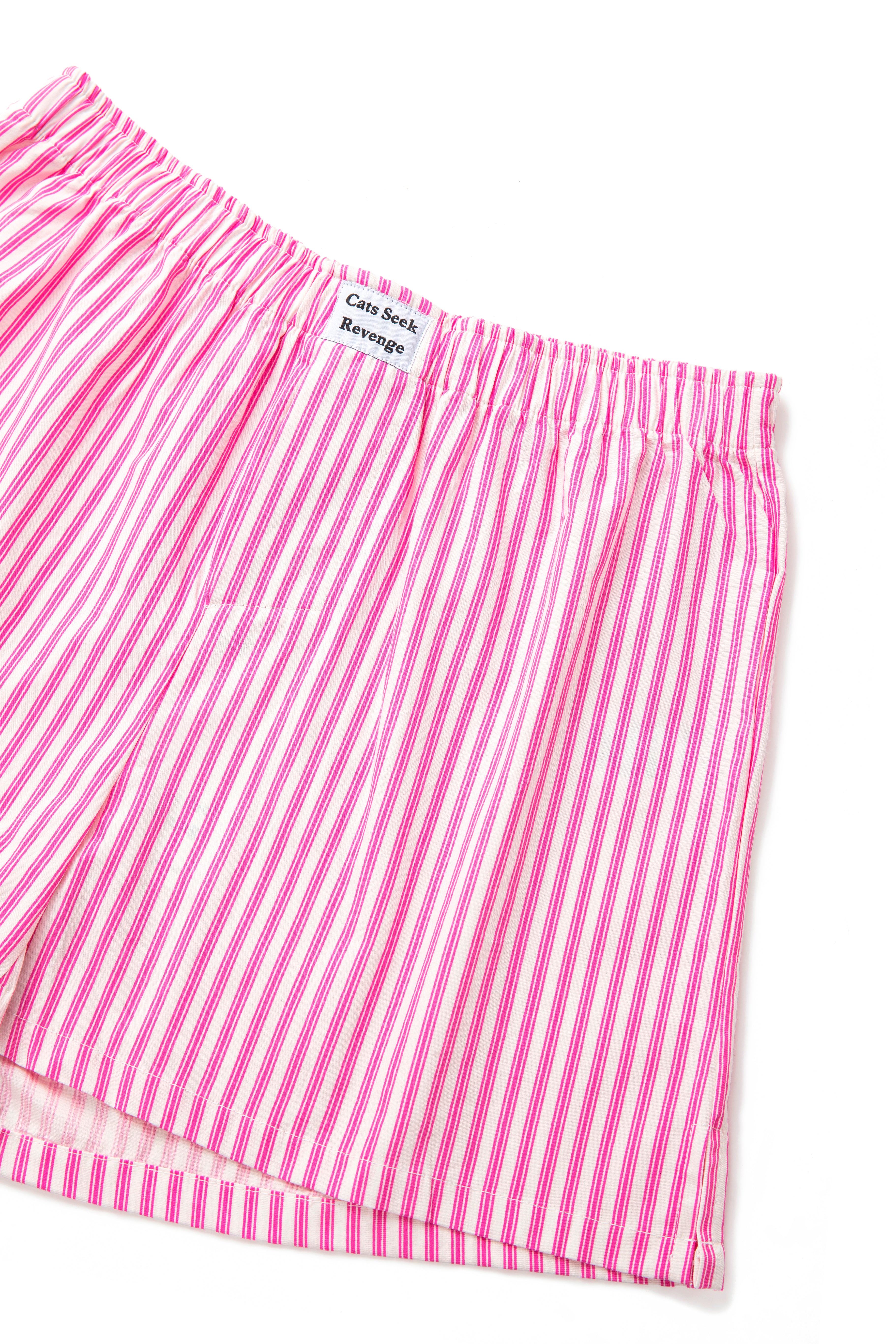 Çizgili Erkek Pembe Boxer Şort - Cats Seek Revenge