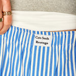 Çizgili Erkek Mavi Lacivert Pantolon - Cats Seek Revenge